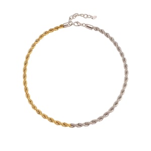 1 Piece Twist Mixed Gold&Silver Colors Stainless Steel Women's Chain Necklaces h5