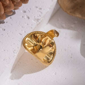 1 Piece Retro Sun Stainless Steel Statement Ring h5 Picture4
