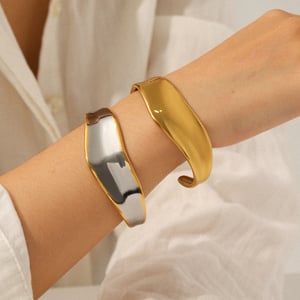 1 Piece Irregular Shape Stainless Steel   Gold Color  Women's Bangles h5 Picture3