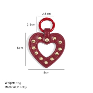 1 Piece Classic Series Vintage Punk Heart PU Women's Bag Charms h5 Picture2