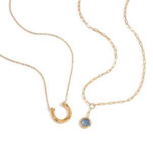1 Stück klassische blaue Harzkreis-Edelstahl-Goldfarben-Damen-Anhänger-Halsketten h5 Bild8