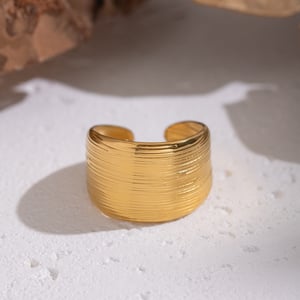 1 Piece Strip Stainless Steel Gold Color Minimalist Ring h5 Picture2