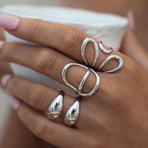 1 Piece Simple Simple Irregular Shape Stainless Steel  Gold Color Women's Statement Rings h5 Picture2