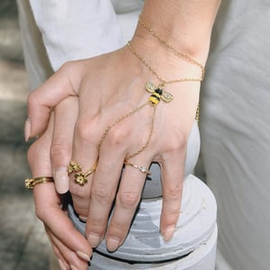 Romantic Natural Bee Stainless Steel Gold Color Women's Jewelry Sets h5 Picture6