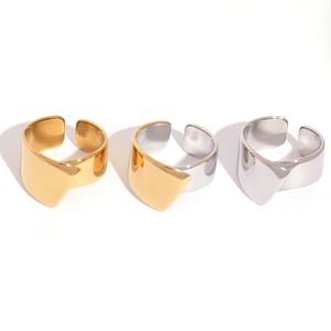 1 Piece Solid Color Irregular Shape Stainless Steel Statement Rings h5 Picture8