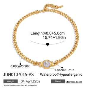 1 Piece Simple Figure Gold&Silver Colors Stainless Steel Women's Chain Necklaces h5 Picture2