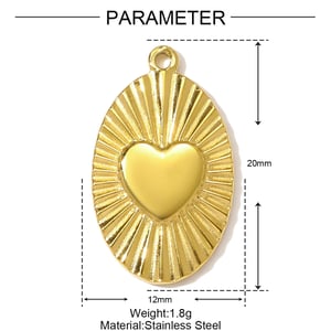 1 Piece Elegant Heart Stainless Steel Gold Color Women's Pendants h5 Picture2