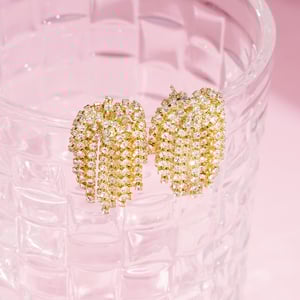 1 Pair Festive Series Flower Tassel Copper Stud Earrings h5 Picture3