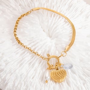1 Piece Elegant Heart Stainless Steel Zircon Charm Bracelet h5 Picture4