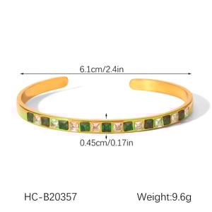 1 Piece Luxurious Series Stainless Steel Gold Color Zircon Cuff Bracelet h5 Picture2