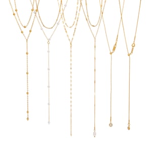 Y-shape Chain Stainless Steel Gold Color Necklaces Set h5 Picture5