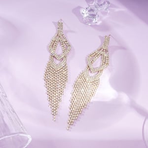 1 Pair Festive Series Irregular Shape Tassel Alloy Dangle Earrings h5 Picture3