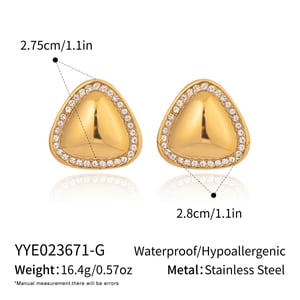 1 Pair Triangle Stainless Steel Stud Earrings h5