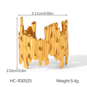 1 Piece Simple Daily Irregular Shape Stainless Steel Women's Statement Rings h5 Picture2