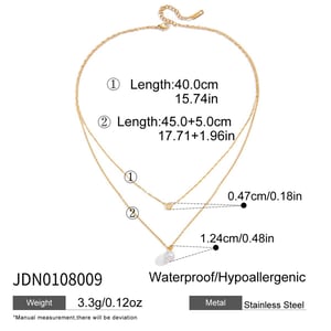 1 Piece Elegant Bead Stainless Steel Gold Color Women's Pendant Necklaces h5 Picture2