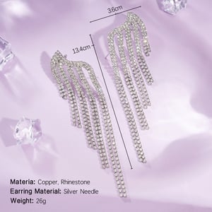 1 Pair Festive Series Irregular Shape Tassel Copper Clip-on Earrings h5