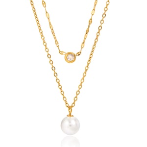 1 Piece Elegant Bead Stainless Steel Gold Color Women's Pendant Necklaces h5 