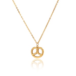 1 Piece Cute Croissant Stainless Steel Gold Color Women's Pendant Necklaces h5 