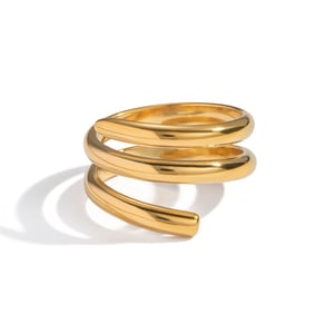1 Piece Irregular Shape Stainless Steel Gold Color Minimalist Ring h5 Picture5