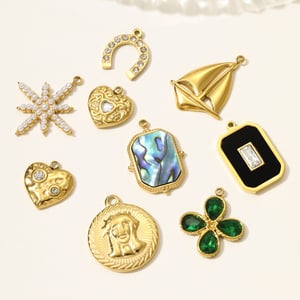 1 Piece Luxurious Heart Stainless Steel Gold Color Women's Pendants h5 Picture4