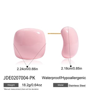 1 Pair Simple Colorful Rectangle Stainless Steel Women's Stud Earrings h5 Picture2