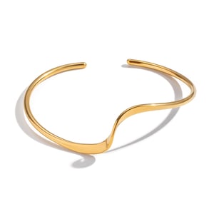 1 Piece Irregular Shape Stainless Steel Gold Color Cuff Bracelet h5 Picture5