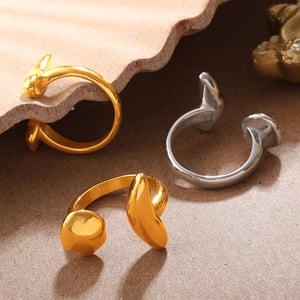 1 Piece Irregular Shape Stainless Steel Gold Color Statement Ring h5 Picture3
