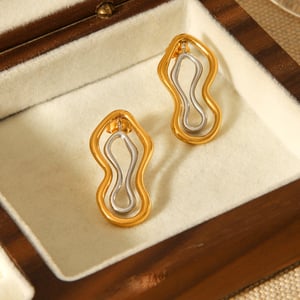 1 Pair Irregular Shape Mixed Color Stainless Steel Stud Earrings h5 Picture4