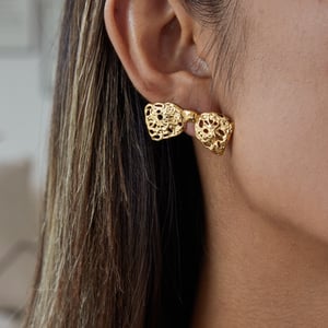 1 Pair Romantic Bow Knot Hollowed-out Stainless Steel Gold Color Women's Stud Earrings h5 Picture3