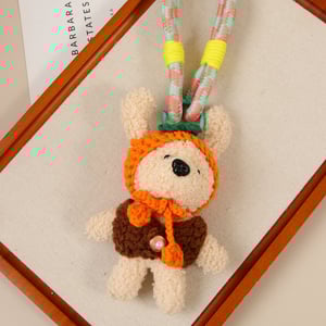 1 Piece Cute Plush Bear Doll with Colorful Ropes Women's Bag Charms h5 Picture3