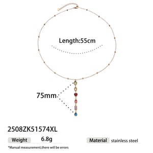 1 Piece Simple Stainless Steel Zircon Pendant Necklace h5