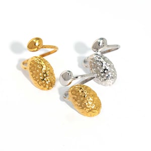 1 Piece Daily Hammer Pattern Stainless Steel Gold Color Statement Rings h5 Picture8