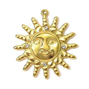 1 Piece Classic Sun Stainless Steel Gold Color Women's Pendants h5