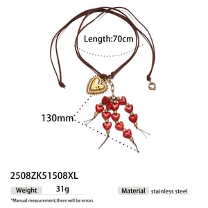 1 Piece Heart Acrylic Gold Color Long Necklace h5