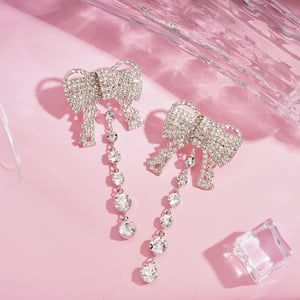 1 Pair Festive Series Bow Knot Alloy Drop Earrings h5 Picture2