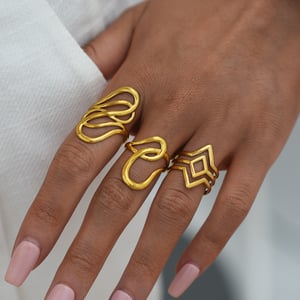 1 Piece Simple Irregular Shape Lines Stainless Steel Women's  Statement Rings h5 Picture7
