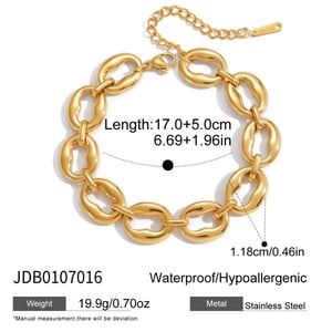 1 Piece Classic Circle Stainless Steel Gold Color Women's Chain Bracelets h5