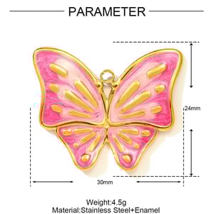 1 Piece Radiant Butterfly Stainless Steel Gold Color Women's Pendants h5 Picture2