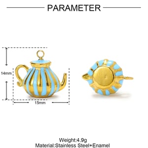 1 Piece Cute Dessert Stainless Steel Gold Color Women's Pendants h5 Picture2