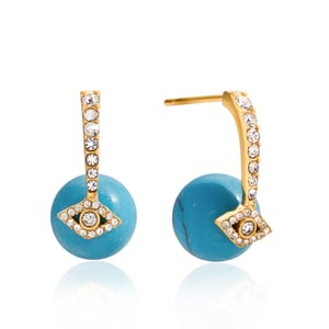1 Piece Exquisite Devil's Eye Calaite Stainless Steel Women's Stud Earrings h5