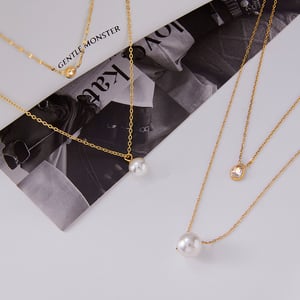 1 Piece Elegant Bead Stainless Steel Gold Color Women's Pendant Necklaces h5 Picture5