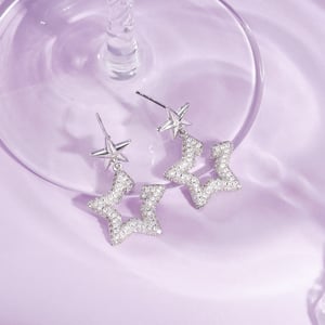 1 Pair Festive Series Star Copper Drop Earrings h5 Picture2