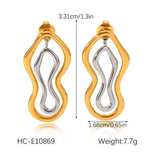 1 Pair Irregular Shape Mixed Color Stainless Steel Stud Earrings h5 Picture2