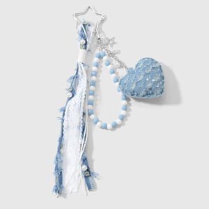 1 pieza de dije para bolso de corazón de mezclilla con bola de peluche h5