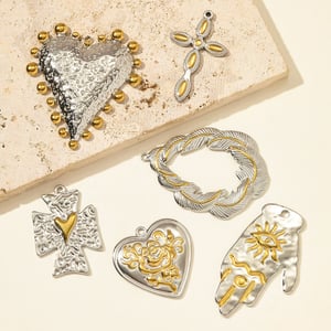 1 Piece Cross Mixed Gold Color And Silver Colors Stainless Steel Women's Pendants h5 Picture3
