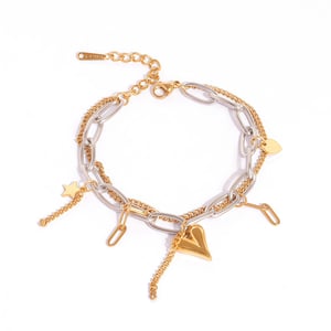 1 Piece  Casual Irregular Shape Circle Stainless Steel Women's Chain Bracelets h5