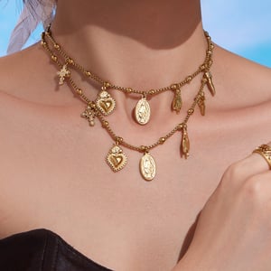 1 Piece Retro Jesus Stainless Steel Gold Color Women's Pendant Necklaces h5 Picture2