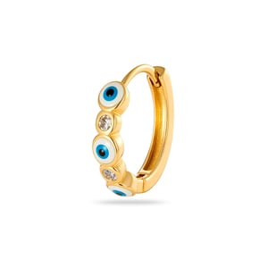 1 Piece Eye Pattern Copper Gold Color Zircon Women's Hoop Earrings h5 Picture6