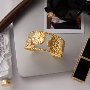 1 Piece Shinning Dove Stainless Steel Gold Color Women's Cuff Bracelets h5 Picture7