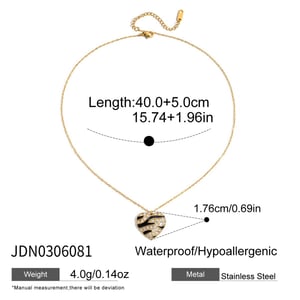 1 Piece Stylish Heart Stainless Steel Gold Color Women's Pendant Necklaces h5 Picture2